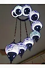 Turkish 9 Piece Mosaic Hanging Lamp - Yeni Ay