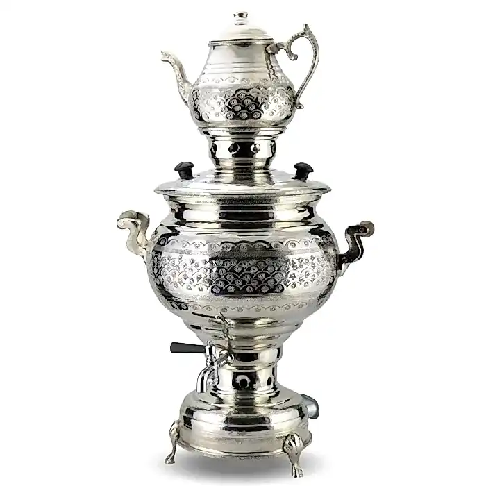 Turkish Copper Samovar Electric and Coal-fired Handcrafted - Araf