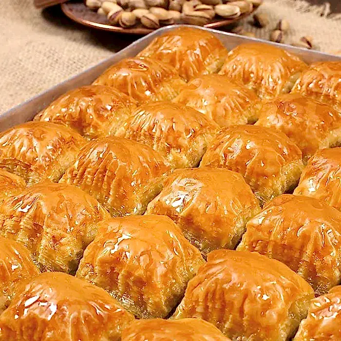 Turkish Baklava with Pistachio Square