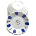 Tradational Blue Gilded Original Tea Plate (Acem)-6pcs-Porland