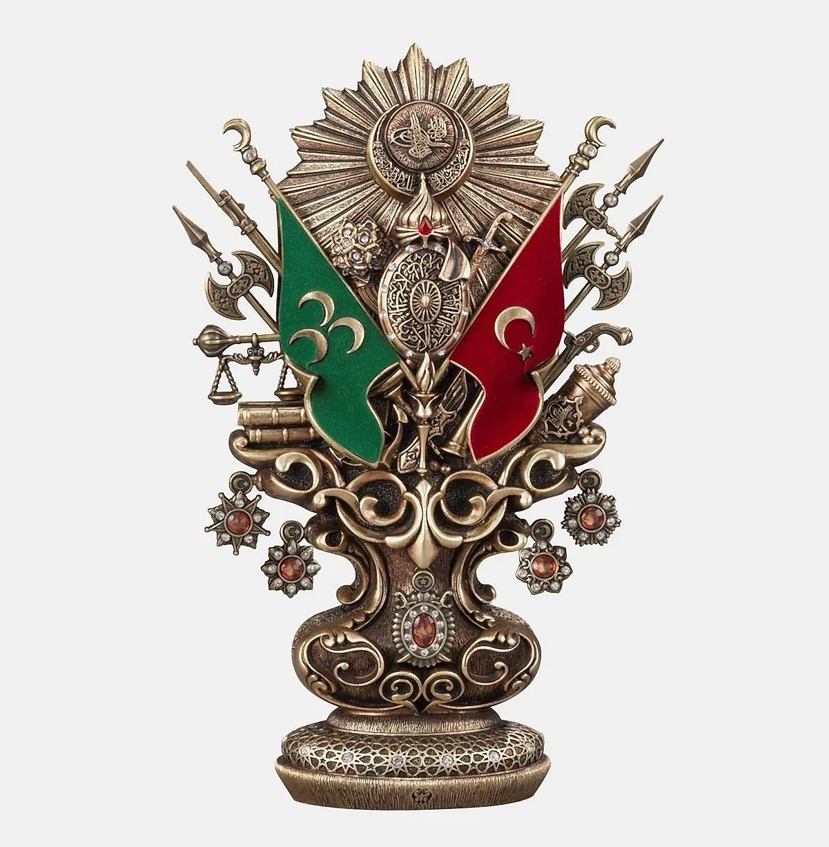 Ottoman State Coat of Arms Antique Model Gift Yellow Trinket-King size - Image 1