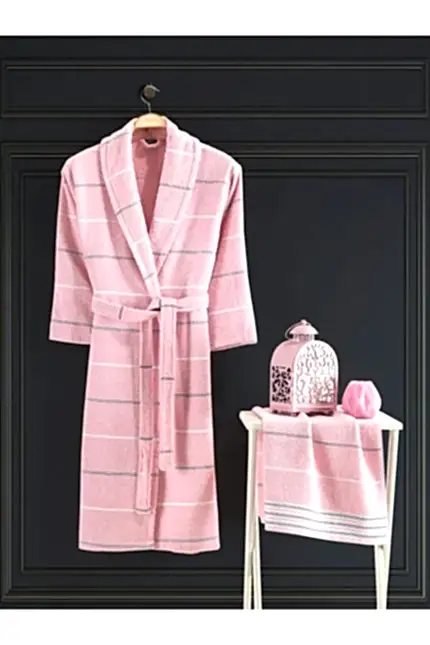 Turkish 100% Cotton 2 Piece Bathrobe Set / Woman - NakkÄ±sh