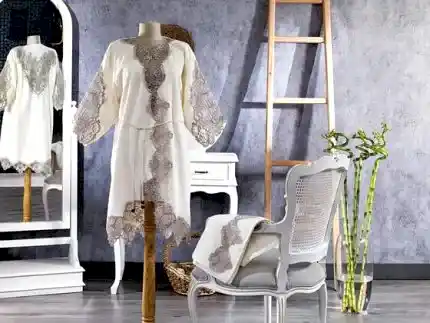 Turkish 100% Cotton (Venus) Honeymoon Bathrobe - Çeyiz Diyarı