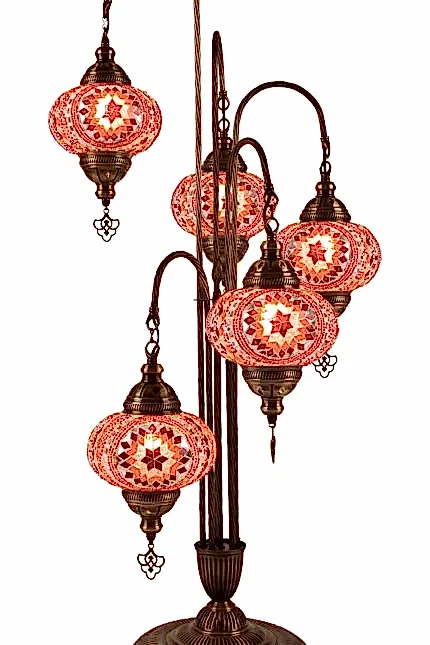 Turkish 5 Piece Mosaic Corner Lamp - Bedesten