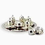 Turkish Copper Coffee Set Handcrafted - Cihan (Set of 6)