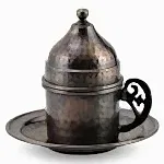 Turkish Copper Coffee Set Handcrafted - Antiquing (Set of 6)