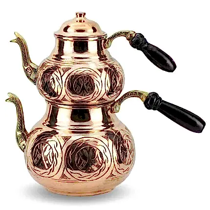 Turkish Copper Tea Pot Handcrafted - Ottoman