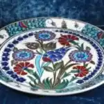 Turkish Iznik Tile Ceramic Plate Handmade - Flower Garden