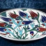 Turkish Iznik Tile Ceramic Plate Handmade - Tulip Garden