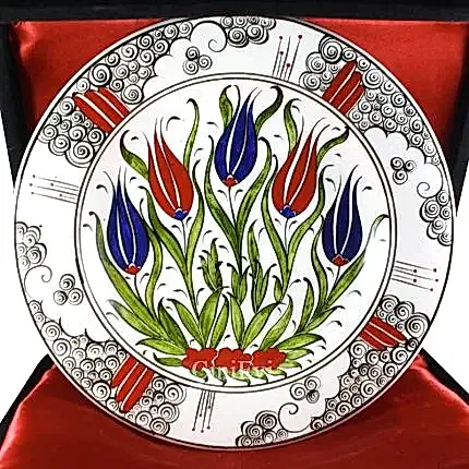 Turkish Iznik Tile Ceramic Plate Handmade - Halic & Tulip