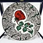 Turkish Iznik Tile Ceramic Plate Handmade - Lonely Rose