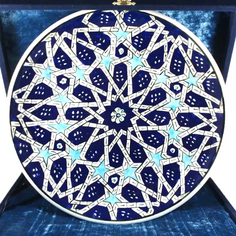 Turkish Iznik Tile Ceramic Plate Handmade - Seljuk Star