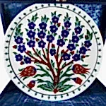 Turkish Iznik Tile Ceramic Plate Handmade - Tree & Tulip