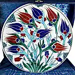 Turkish Iznik Tile Ceramic Plate Handmade - Tulip Garden