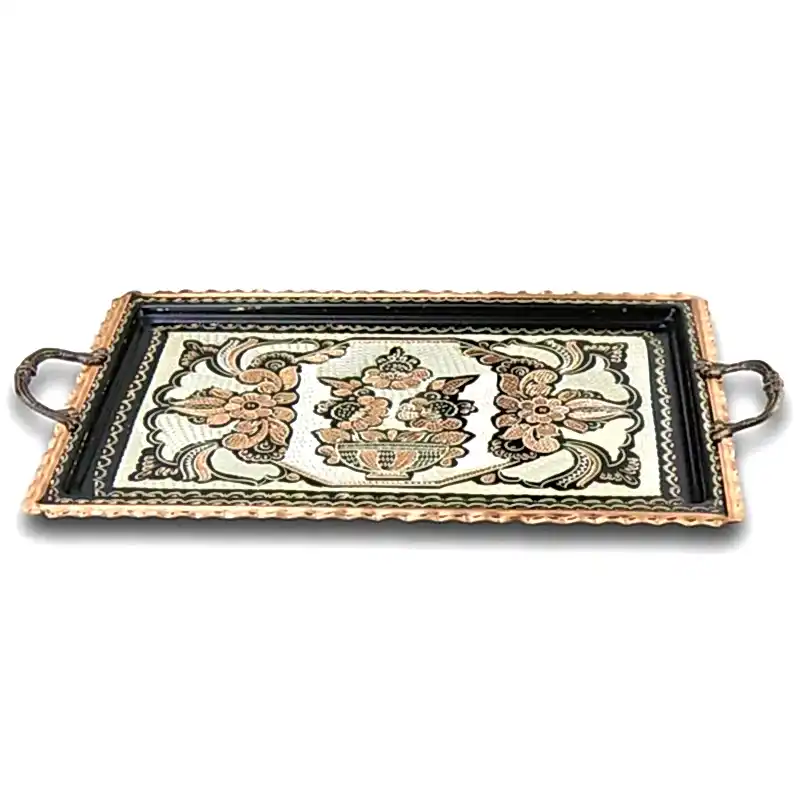 Turkish Tea Tray Handcrafted Copper - Padisah