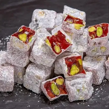 Double Roasted Pistachio Turkish Delight with Rose Petals-1000g/2.2lbs – Hafız Mustafa